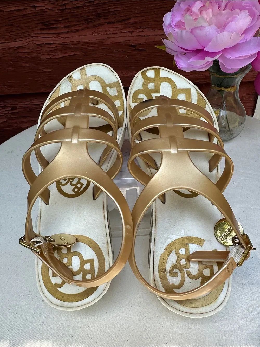 BCBGirls Metallic Gold  Sandals - Picture 6 of 9